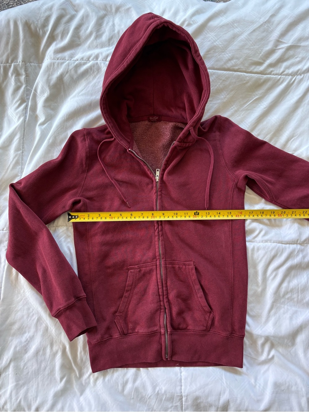 Brandy Melville Maroon Hooded Zip Jacket